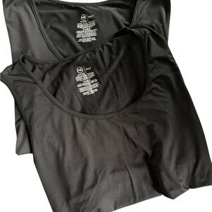 Pair of Harbor Bay DXL 3XLT Big & Tall Sleeveless Men’s Tank Tops Black